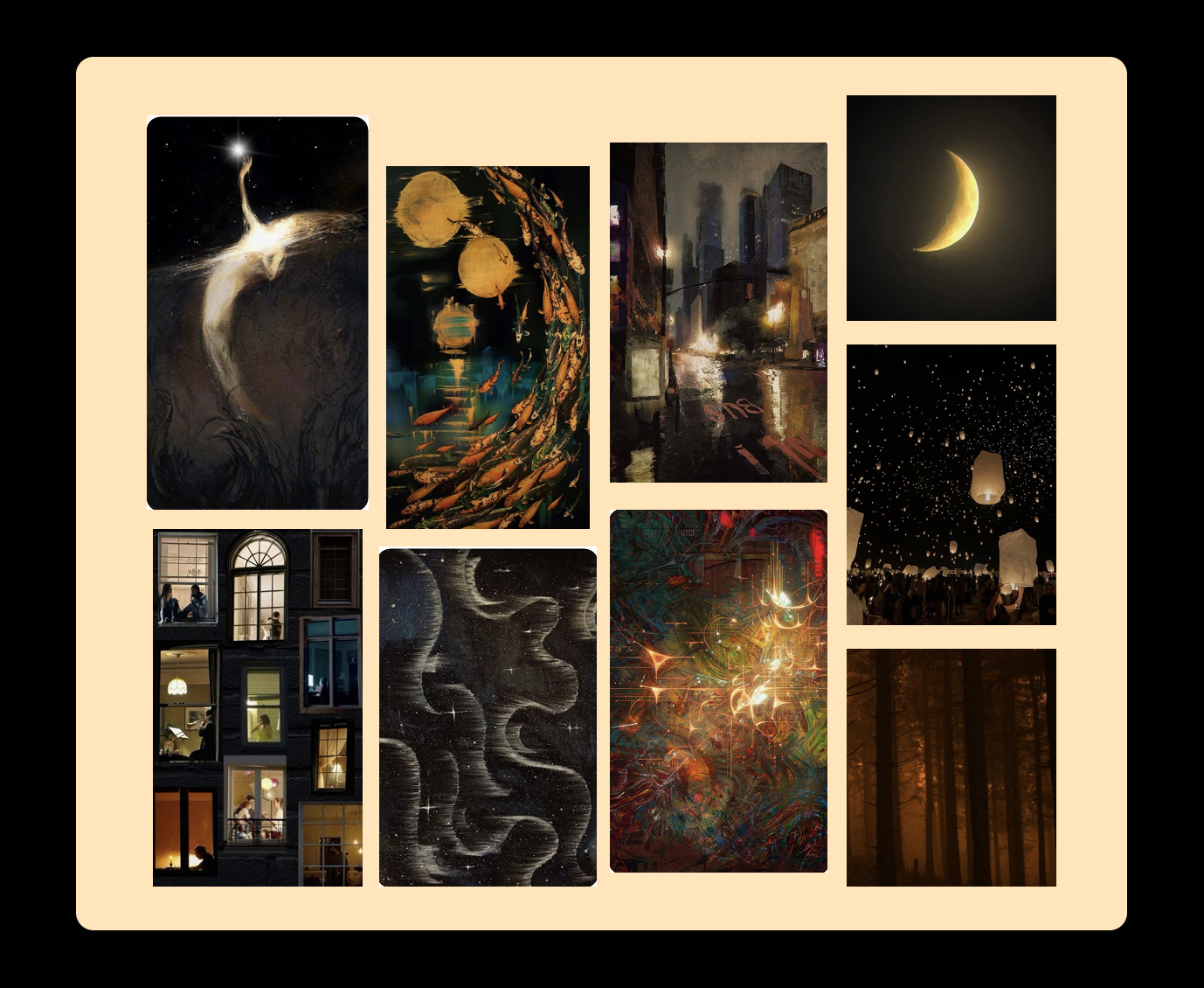 FRESH moodboard — visual direction for Starry Night Food Festival