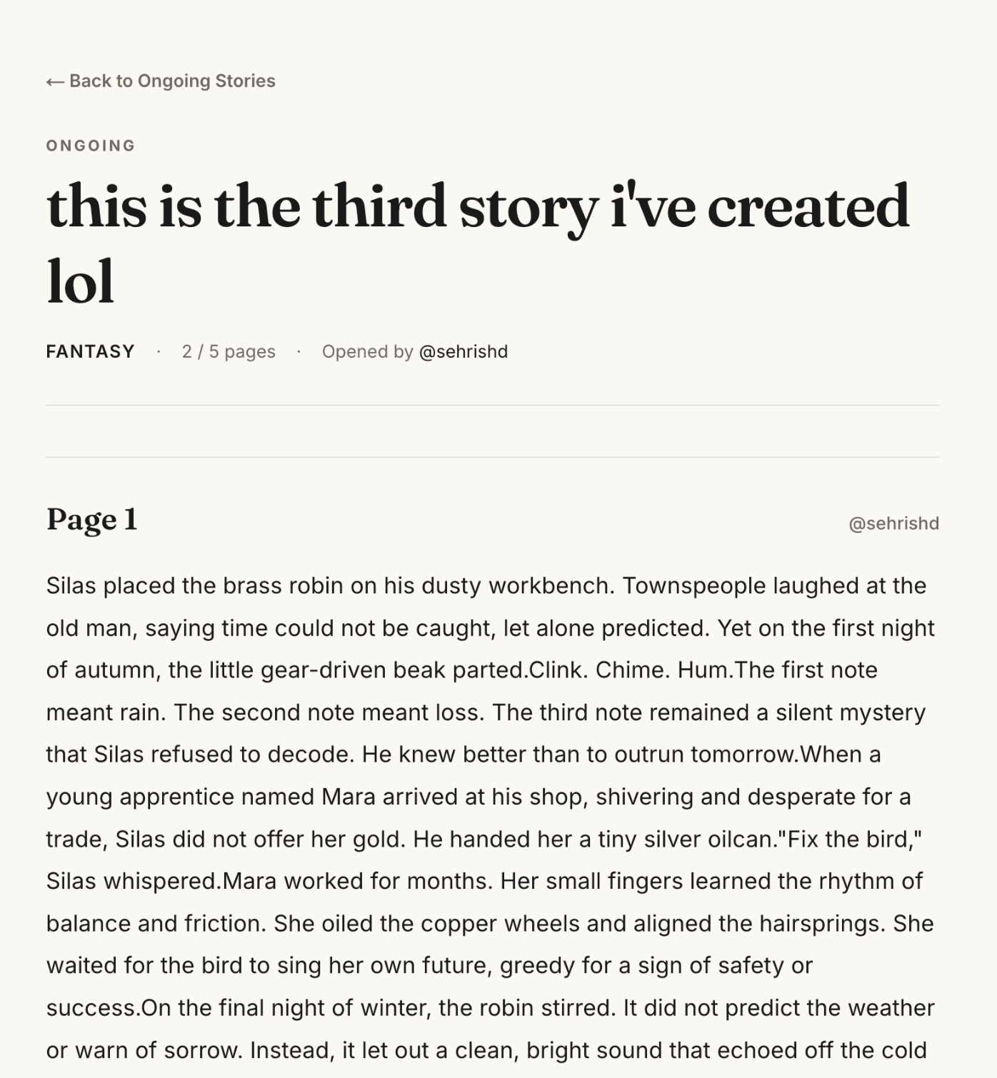 PlotTwist read story view — preview pages before contributing